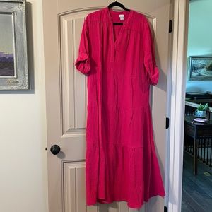 Chicos Pink Tiered Maxi Dress - pockets! Size 2 Large